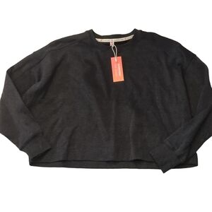 Easton x Jen Schro gray oversized crop crew size large